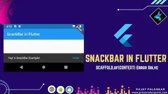 'Video thumbnail for Flutter snackbar   scaffold off context error solution'
