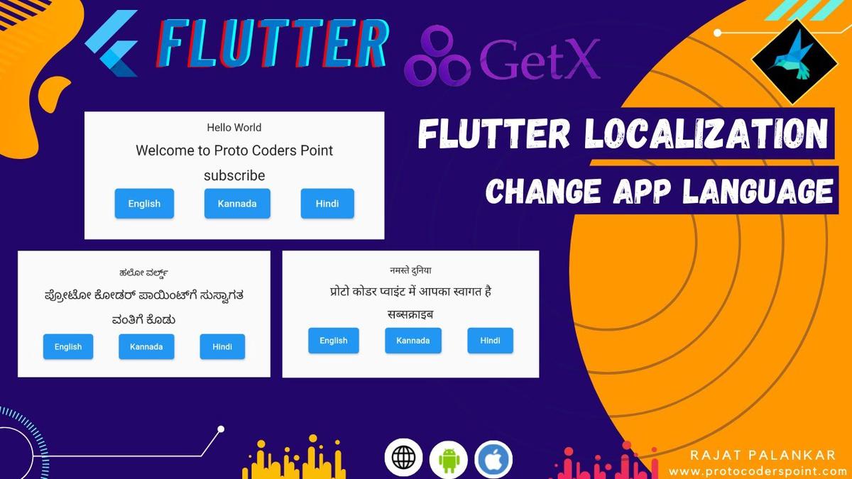 'Video thumbnail for How to change whole app language in flutter programmatically - GetX Internationalization'