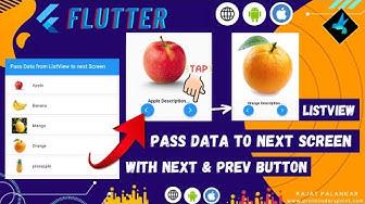 'Video thumbnail for Flutter Listview OnTap Pass Selected Data to Next Page, with Next & Previous Button to switch items'