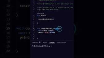 'Video thumbnail for final and const keyword dart - YouTube #shorts #dart #tutorial'
