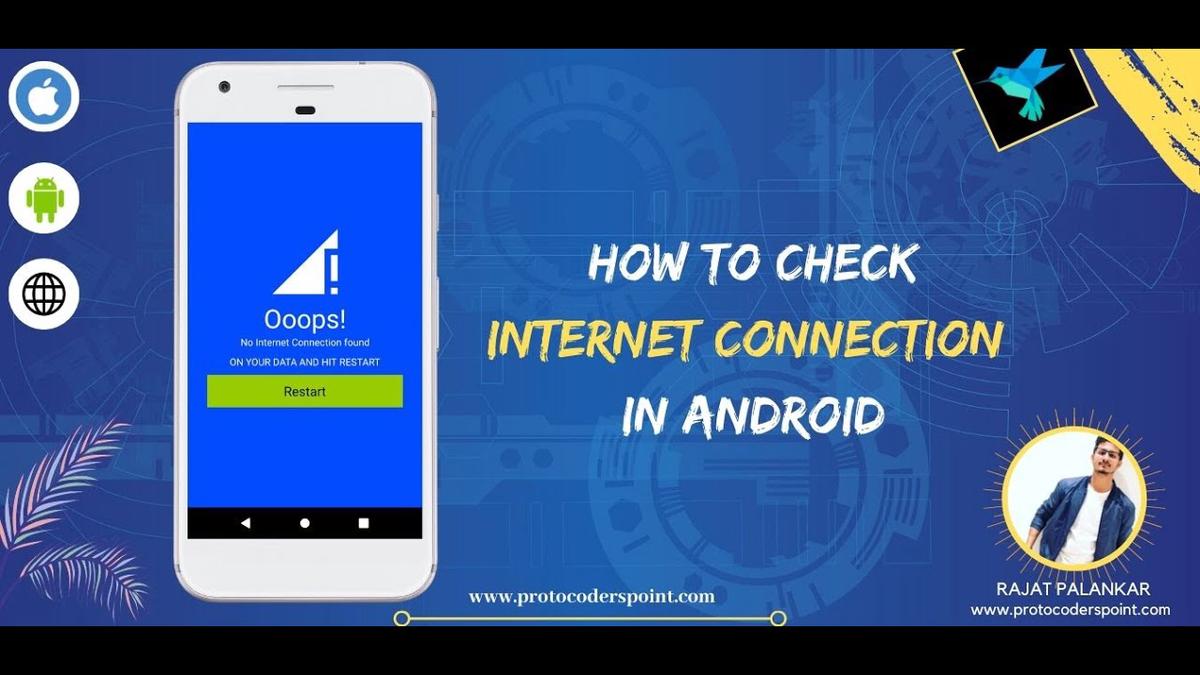 'Video thumbnail for How to check internet connection in android studio1'