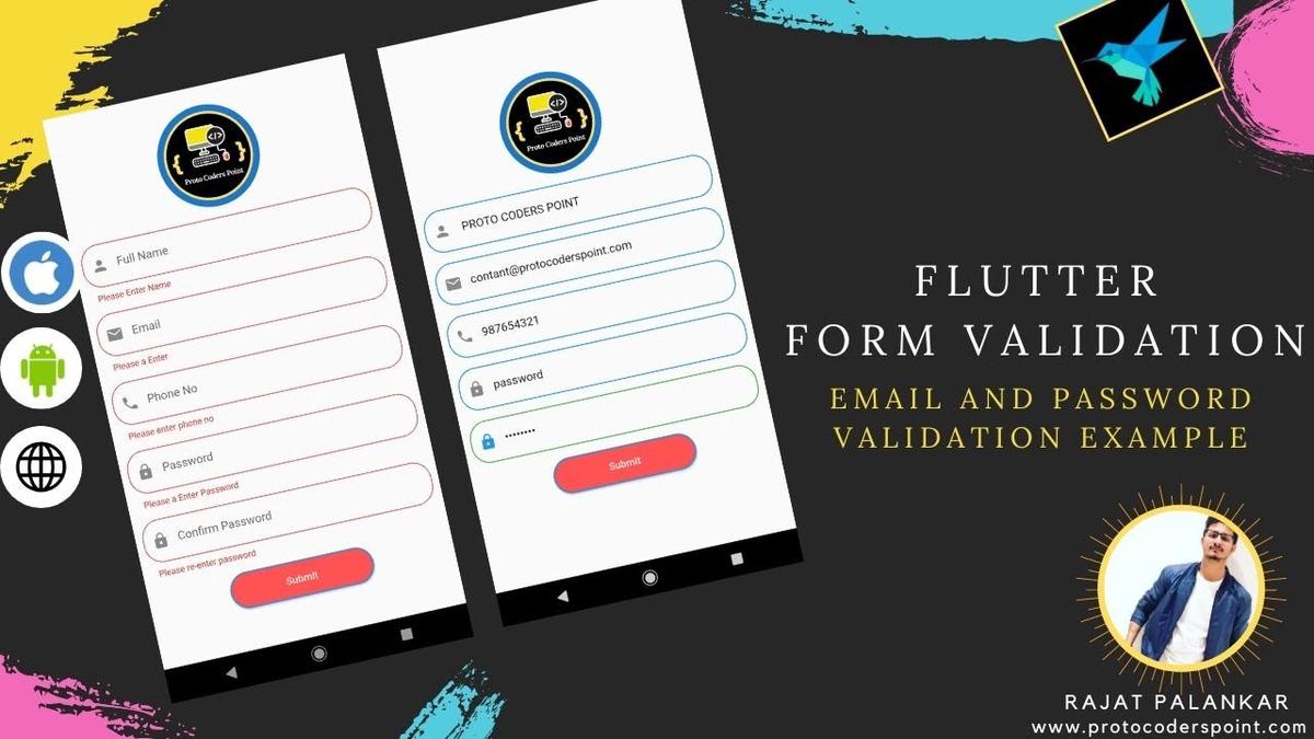 'Video thumbnail for Flutter Form Validation- Email validate, Password Confirm'