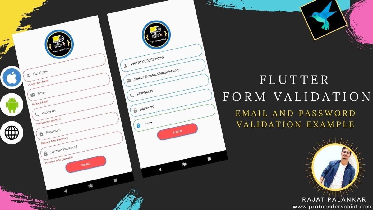 'Video thumbnail for Flutter Form Validation- Email validate, Password Confirm'