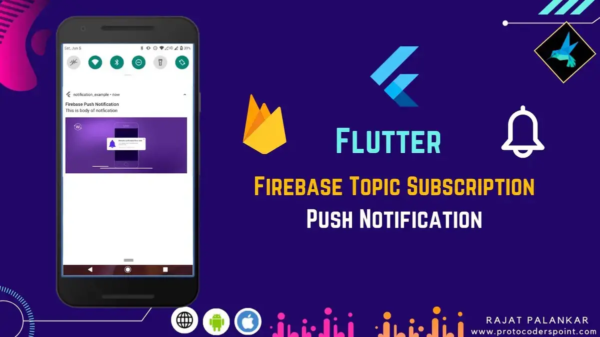 'Video thumbnail for Flutter Firebase Topic Subscription example using awesome notification'