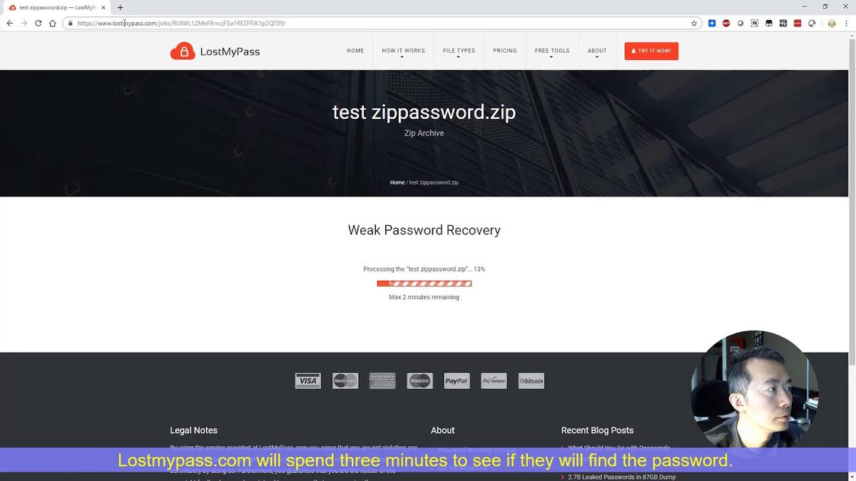 'Video thumbnail for Recover Encrypted ZIP File Password Online'