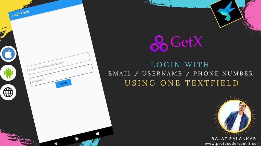 'Video thumbnail for Login With Email / Username / Phone Number using one TextField - Flutter GetX StateManagement'