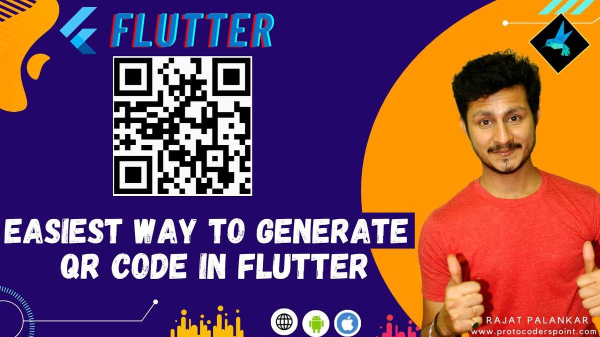 'Video thumbnail for How to Generate QR Code in flutter app - qr_flutter'