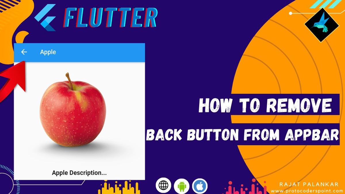 'Video thumbnail for flutter tutorial - Remove back button from appbar  | automaticallyImplyLeading'