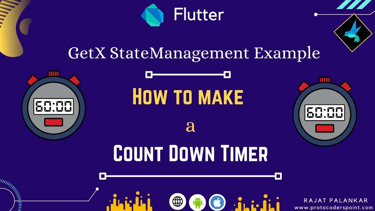 'Video thumbnail for GetX State Management Example by Implementing count down timer app'