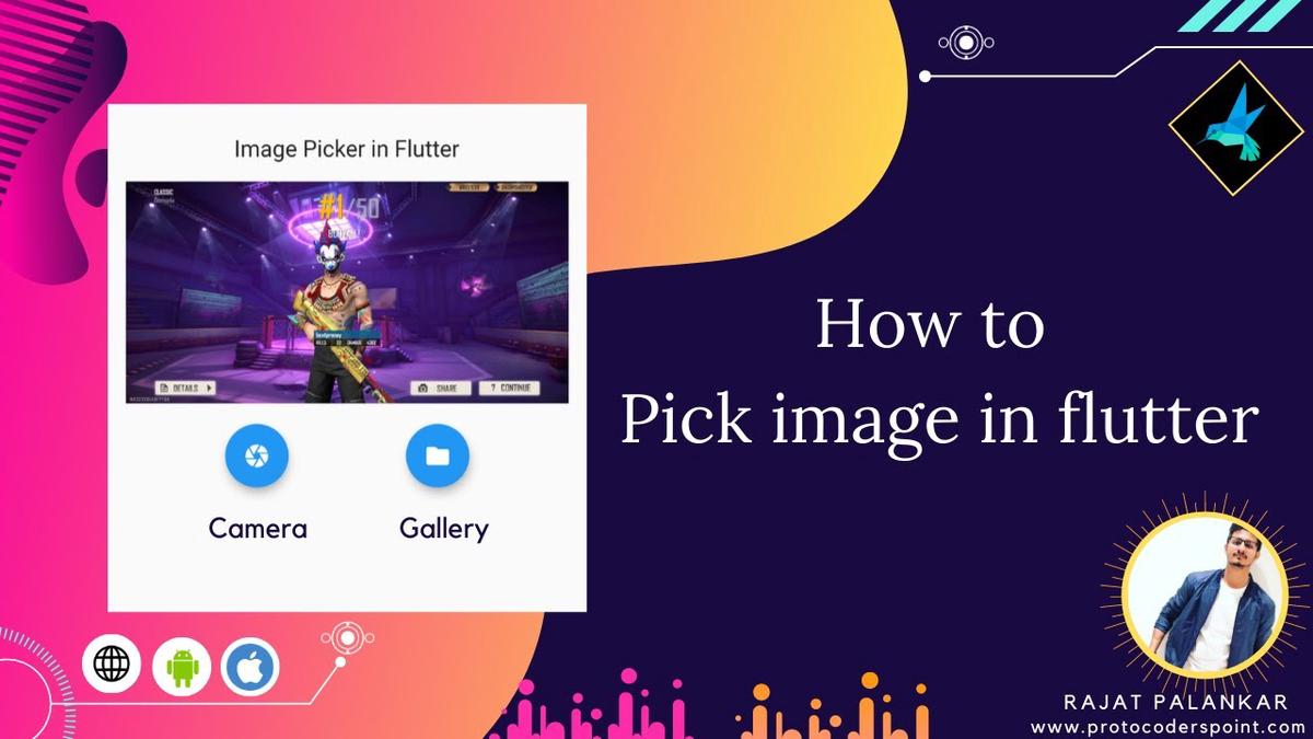 'Video thumbnail for Image picker flutter example - How to pick image from camera or gallery in flutter with example'