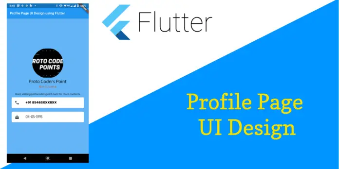 Flutter Profile Page UI Design Using Flutter Card & ListTile Widget