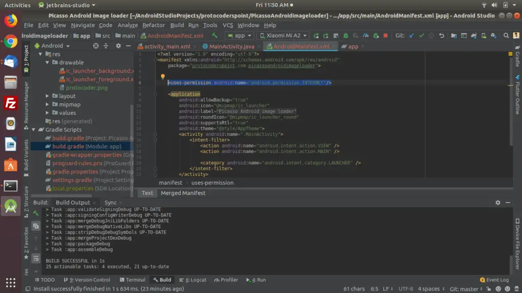 adding internet permission in android studio