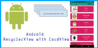 android RecyclerView with CardView example