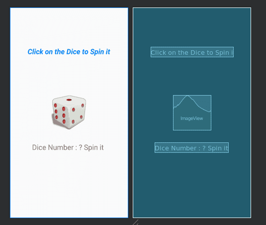Designing a UI Layout spin the dice roller
