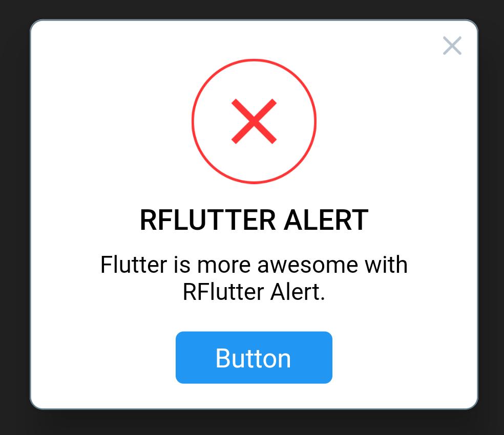 Alert with a button in RFlutter Alert