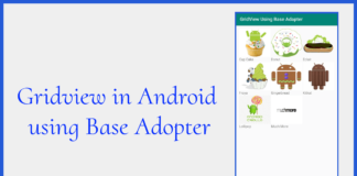 Gridview in Android using Base Adopter