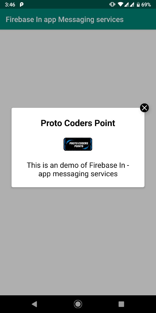 In-app firebase messaging