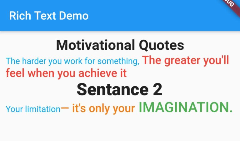 Flutter Rich Text Widget To Show TextView With Some TextStyle