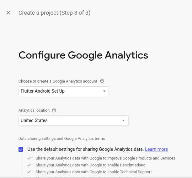 Configure google analytic 