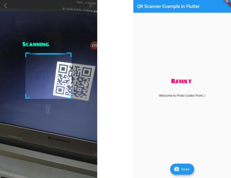 QR Code scanner in flutter with Example - qrscan flutter package