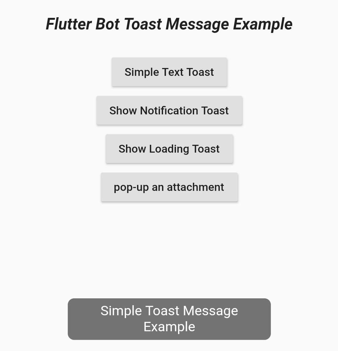 Simple Toast message flutter