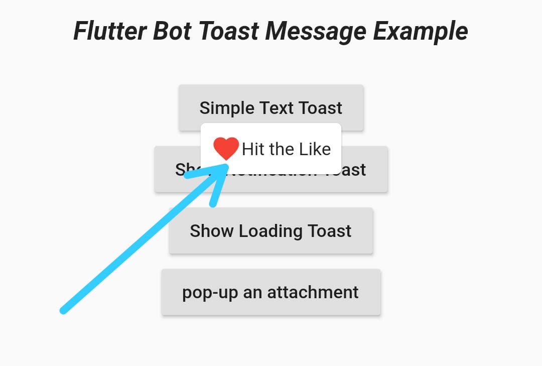 show Attached widget bot toast