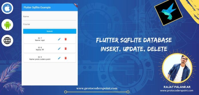 Flutter SqfLite database Insert, Update, Delete