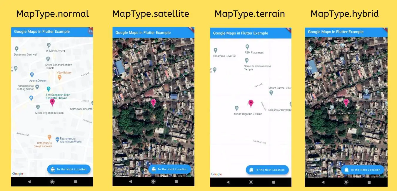 MapType in flutter google maps widget
