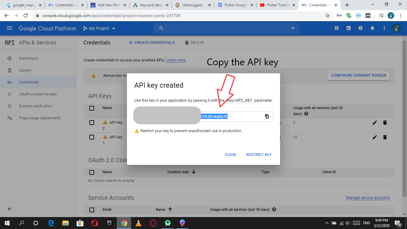 how to get google api key