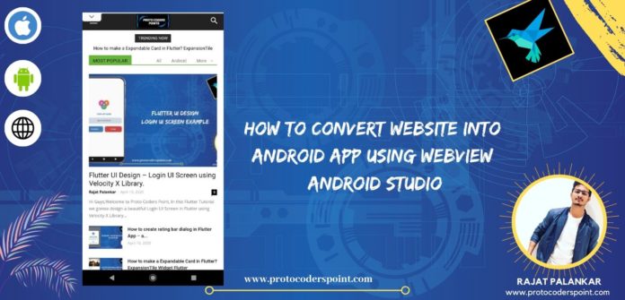 How to Convert Website into Android App in android studio using WebView Android Studio