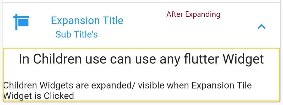 after expanding expansiontile widget