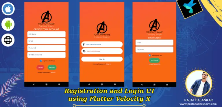 Flutter Login And Registration Ui Design Using Flutter Velocity X Library