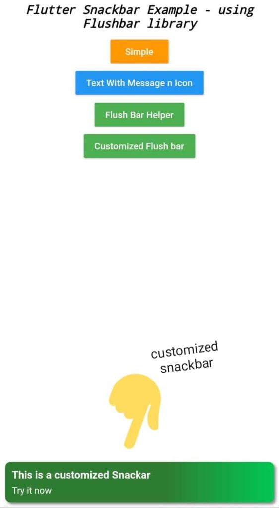 customized snackbar flutter