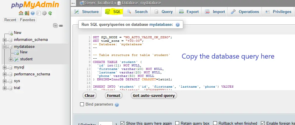 database query import query