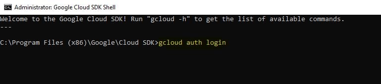 gcloud auth login