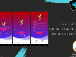 Flutter login register page UI Design using velocity x