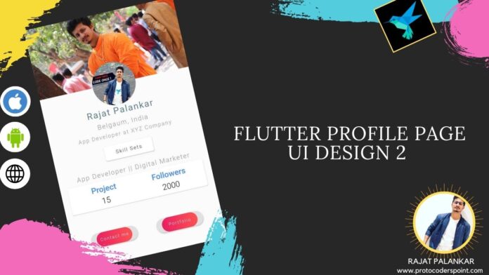 Flutter user profile page ui design example