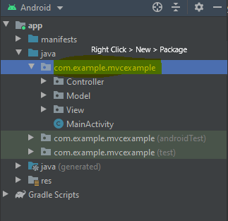 creating package in android studio