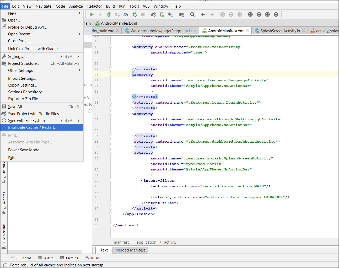 android studio icon not showing