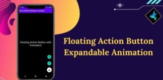 android floating action button animation menu example