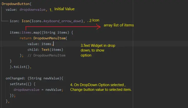 Flutter Drop Down Menu List - Drop Down In Flutter