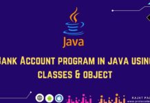 Bank Account program in java using classes & object