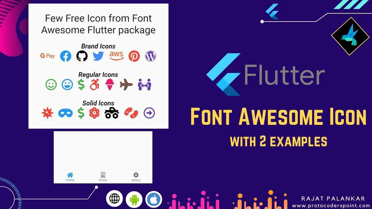 Icons in flutter font awesome flutter