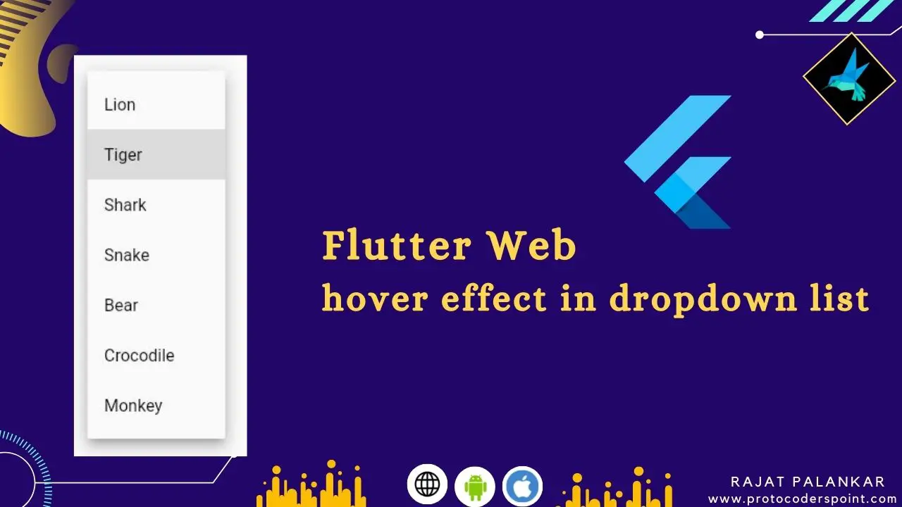 Flutter web implementing drop down with hover effect