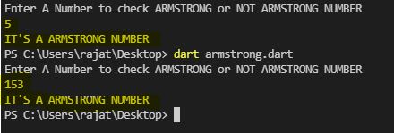 dart armstrong program output