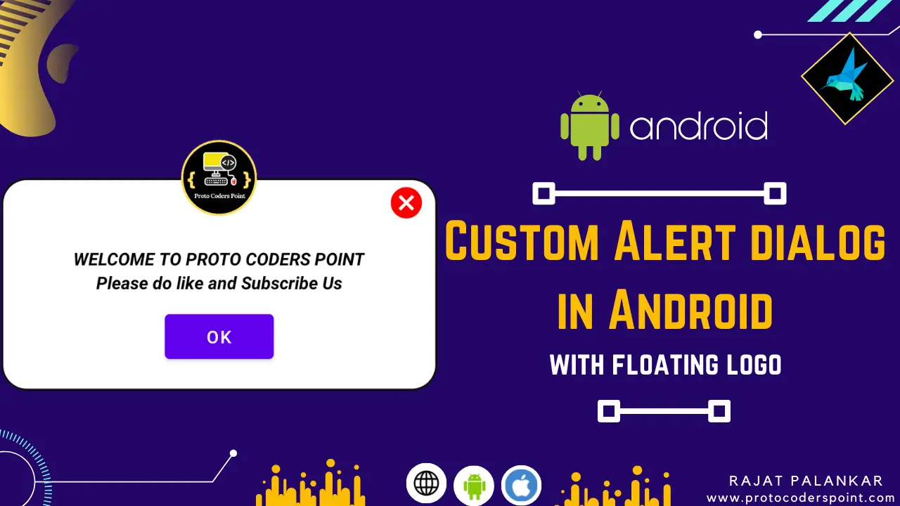 How to create custom dialog box with floating image app logo in android