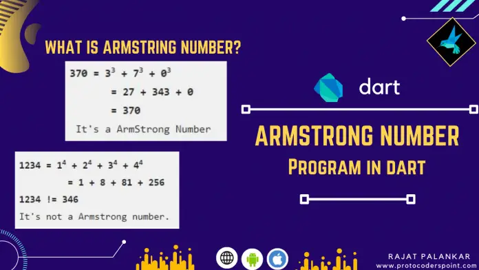 what is armstrong number - dart program to check armstring number