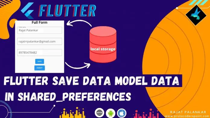 how to save data model object data in sharedpreferences flutter
