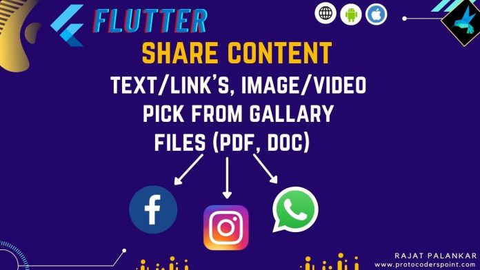 flutter share text image files
