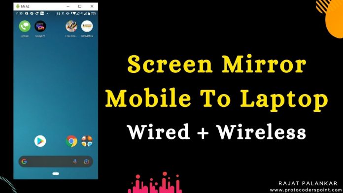 how to screen mirror phone to laptop using scrcpy
